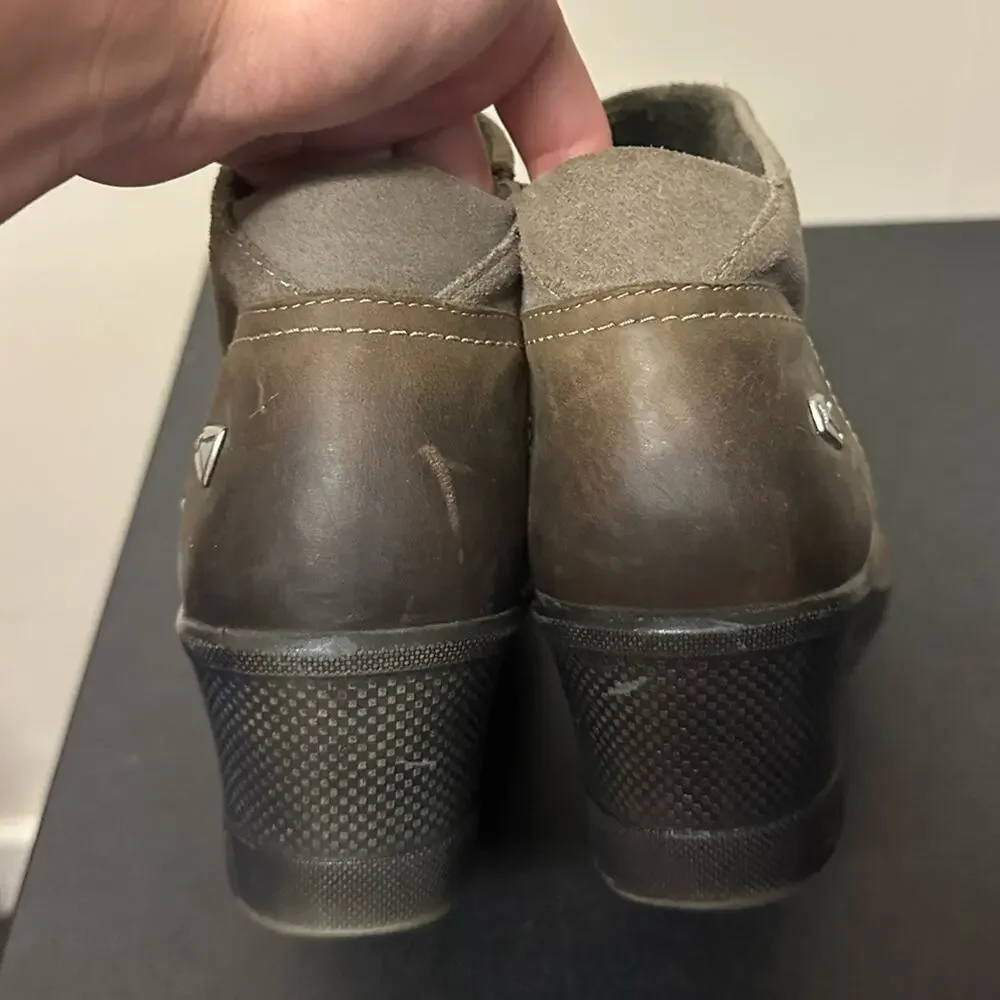 Keen Wedge Zip Leather Comfort Ankle Booties Boots Womens Size 10 Brown